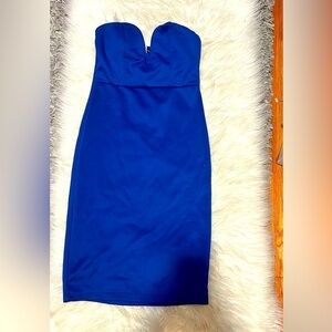 Royal Blue Strapless Bodycon Dress